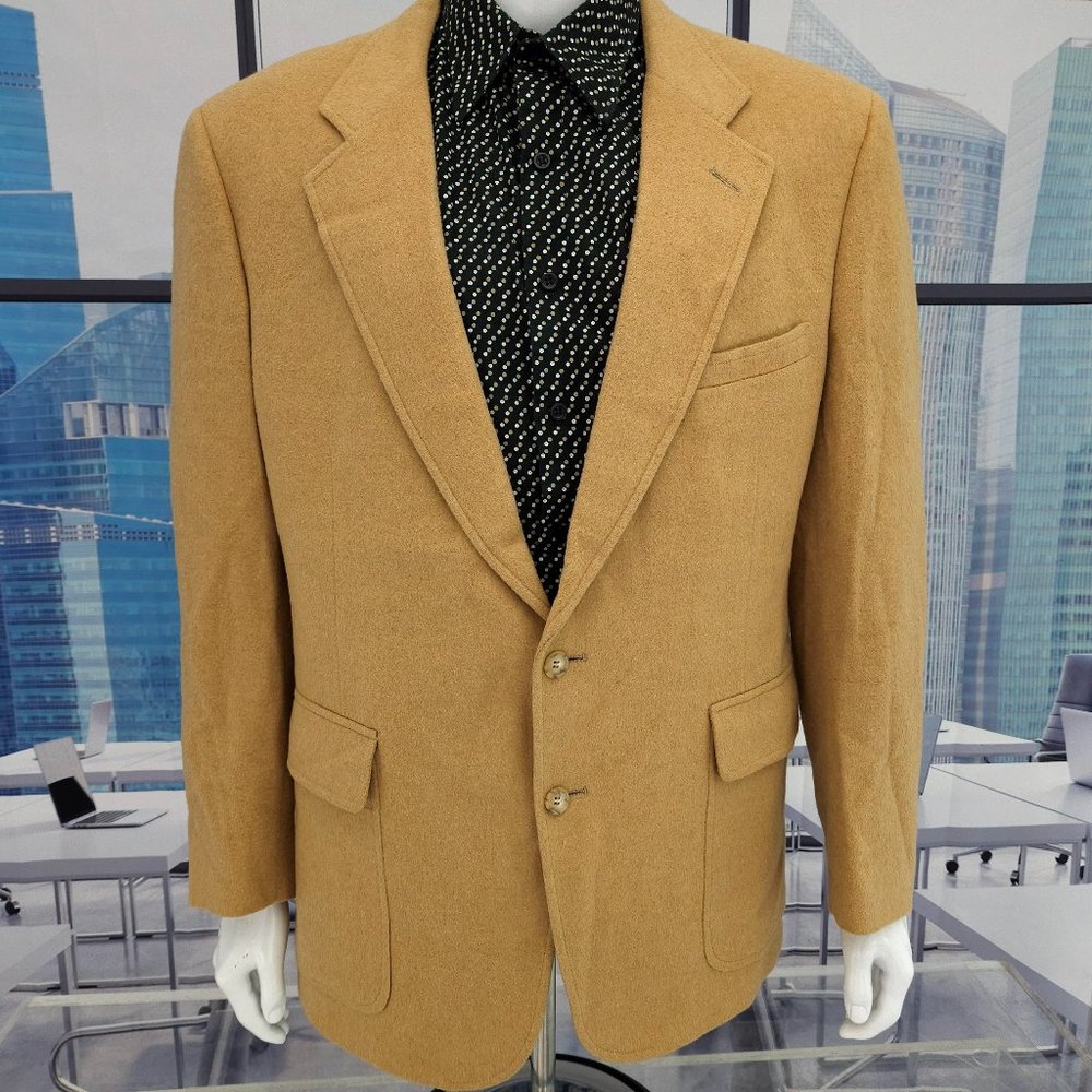 WINBERRY Vintage Blazer 100% Camel Hair Sport Jacket Light Brown Size 46 R